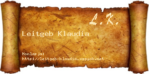 Leitgeb Klaudia névjegykártya